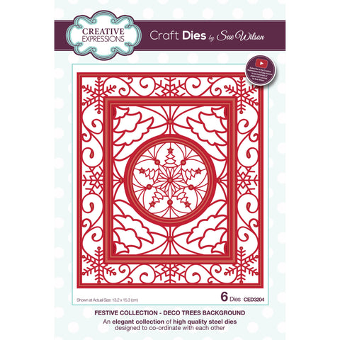 Deco Trees Background Festive Collection by Sue Wilson Creative Expressions CED3204