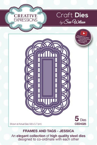 Jessica Frames and Tags Collection Die By Sue Wilson Creative Expressions CED4325