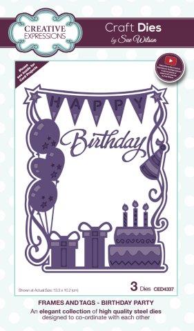 Birthday Party Frames and Tags Dies Sue Wilson Creative Expressions CED4337