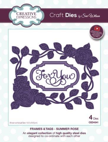 Summer Rose Frames and Tags Collection Die By Sue Wilson Creative Expressions CED4341