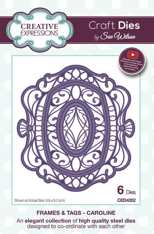Caroline Frames and Tags Collection Die By Sue Wilson Creative Expressions CED4352
