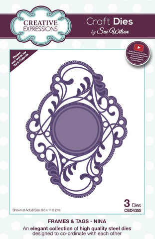 Nina Frames and Tags Collection Die By Sue Wilson Creative Expressions CED4355
