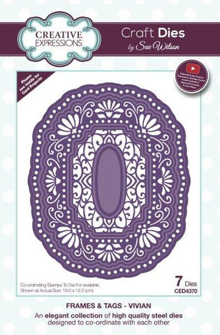 Vivian Frames and Tags Collection Dies By Sue Wilson Creative Expressions CED4370
