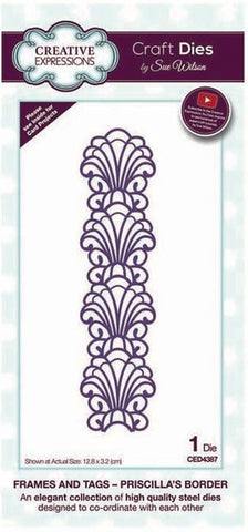Priscillas Border Frames and Tags Collection Die By Sue Wilson Creative Expressions CED4387
