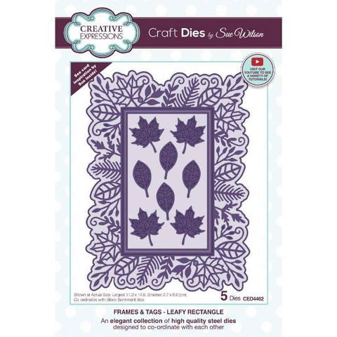 Leafy Rectangle Frames & Tags Collection Die From Sue Wilson By Creative Expressions CED4462