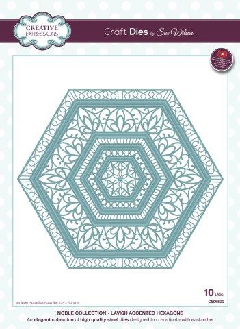 Lavish Accented Hexagons Noble Collection Dies By Sue Wilson Creative Expressions CED5520