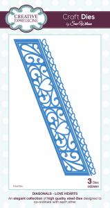 Love Hearts Diagonals Collection Striplet By Sue Wilson Creative Expressions CED5601