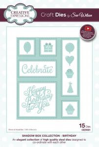 Birthday Shadow Box Collection Craft Dies by Sue Wilson Creative Expressions CED9301