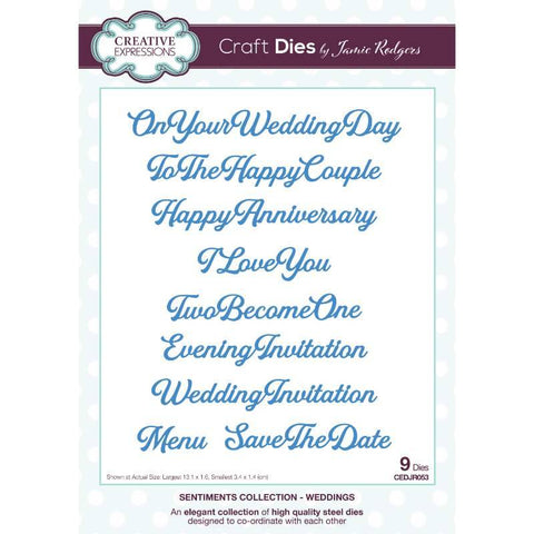 Weddings Sentiments Collection Die From Jamie Rodgers By Creative Expressions CEDJR053
