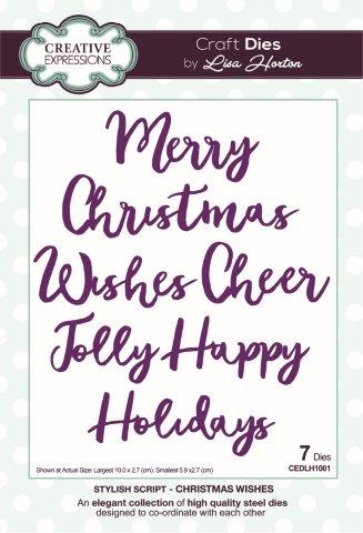 Christmas Wishes Stylish Script Collection Dies By Lisa Horton Creative Expressions CEDLH1001
