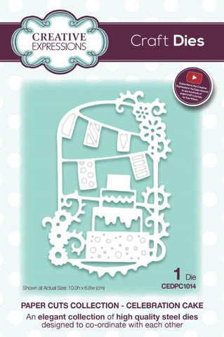 Celebration Cake Paper Cuts Collection Die By Sue Wilson Creative Expressions CEDPC1014