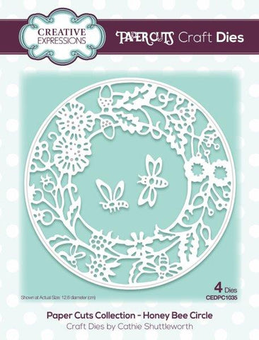 Honey Bee Circle Paper Cuts Collection Die By Cathie Shuttleworth Creative Expressions CEDPC1035