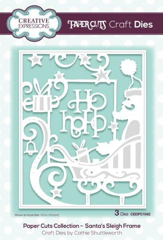 Santa's Sleigh Frame Paper Cuts Collection Craft Dies By Cathie Shuttleworth Creative Expressions CEDPC1042