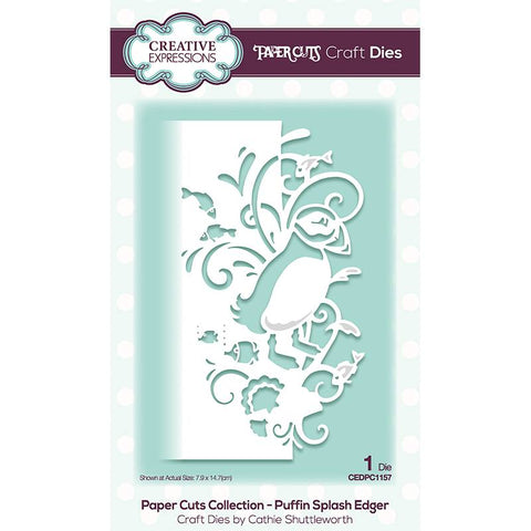 Puffin Splash Edger Cuts Collection Craft Die By Cathie Shuttleworth Creative Expressions CEDPC1157