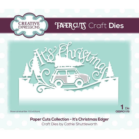 It's Christmas Edger Paper Cuts Collection Craft Die By Cathie Shuttleworth Creative Expressions CEDPC1170
