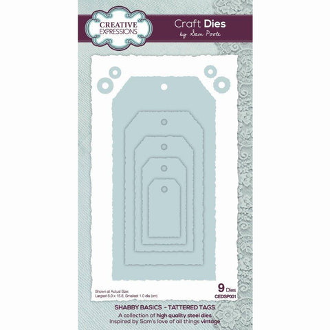 Tattered Tags Shabby Basics Die By Sam Poole Creative Expressions CEDSP001
