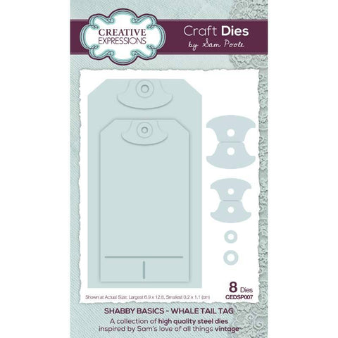 Whale Tail Tag Shabby Basics Die By Sam Poole Creative Expressions CEDSP007