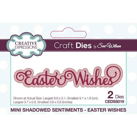 Easter Wishes Mini Shadowed Sentiments Die Sue Wilson Creative Expressions CEDSS019