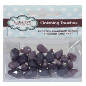 Faceted Teardrop Beads Frosted Amethyst By Creative Expressions