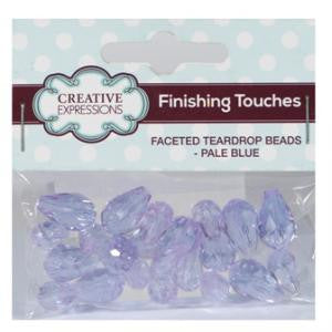Faceted Teardrop Beads Pale Blue By Creative Expressions