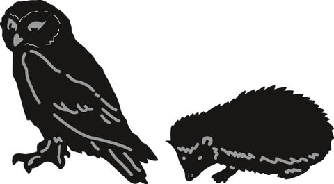 Tiny's Animals Owl & Hedge Hog Marianne Design Craftable 2pcs CR1339