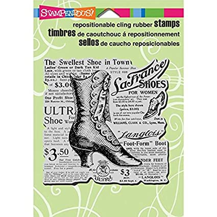Button Shoe Elements Cling Rubber Stamp By Stampendous CRW126