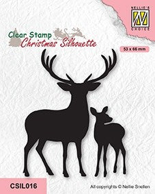 Deer With Young Clear Stamp Christmas Silhouette From Nellie's Choice By Nellie Snellen CSIL016