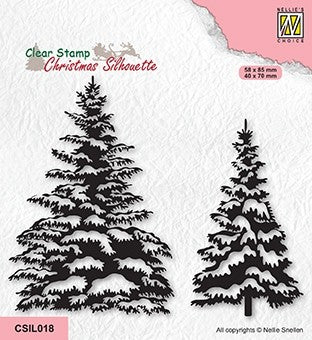 Snowy Pinetrees Clear Stamp Christmas Silhouette From Nellie's Choice By Nellie Snellen CSIL018