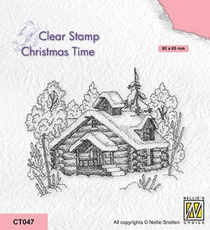 Snowy Winter Scene Stamp Christmas Time From Nellie's Choice By Nellie Snellen CT047