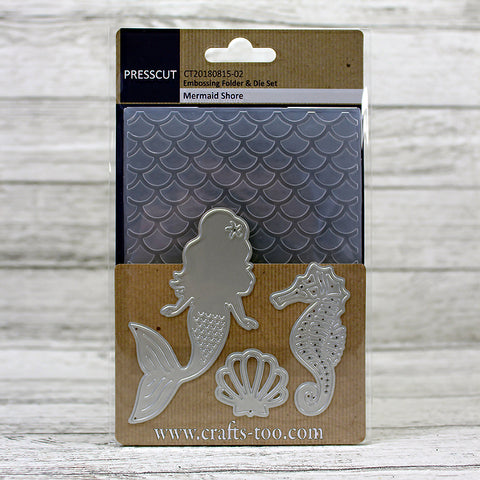 Mermaid Shore Die and Embossing Folder Set By Presscut from Crafts Too CT20180815-02
