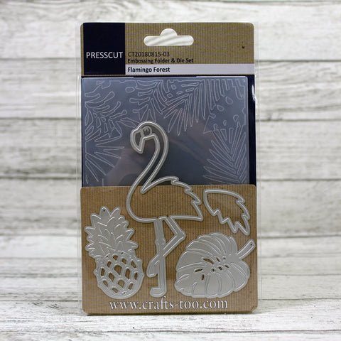 Flamingo Forest Die and Embossing Folder Set By Presscut from Crafts Too CT20180815-03