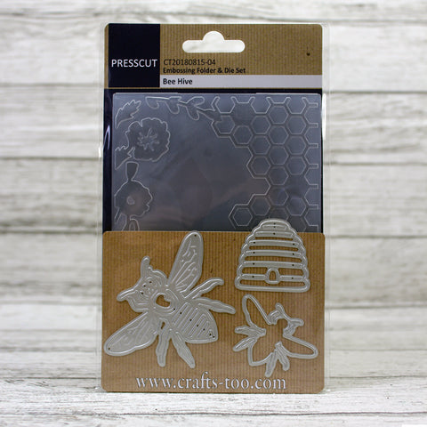 Bee Hive Die and Embossing Folder Set By Presscut from Crafts Too CT20180815-04