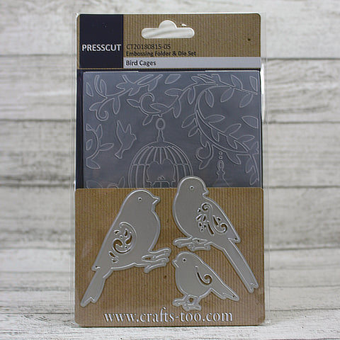 Bird Cages Die and Embossing Folder Set By Presscut from Crafts Too CT20180815-05
