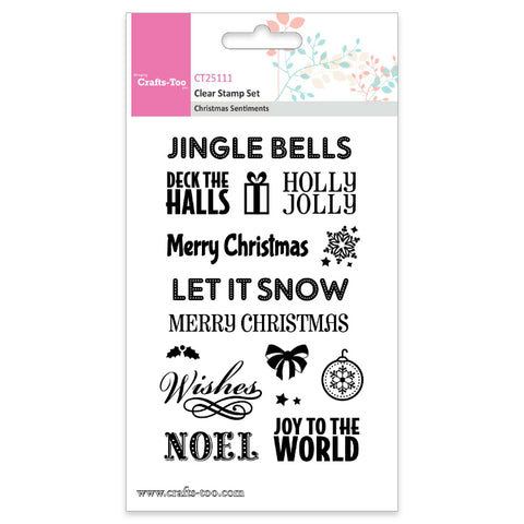 Christmas Sentiments Stamp Set (15pcs) Crafts Too CT25111