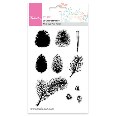 Pine Branch 3D Clear Stamp Set - Multi Layer (10pcs) Crafts Too CT25811