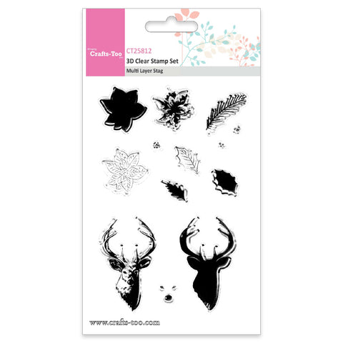 Stag 3D Clear Stamp Set - Multi Layer  (13pcs)  Crafts Too CT25812
