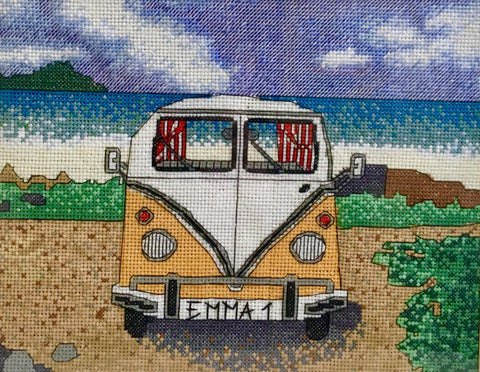 Camper Van at Newquay Counted Cross Stitch Kit By Emma Louise Art Stitch Design