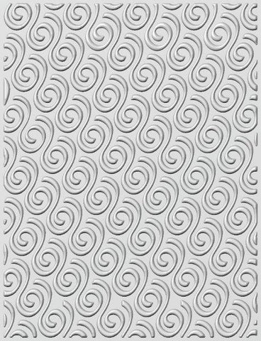 CE Embossing Folder 3D 5 3/4 x 7 1/2 Ribbon Swirls