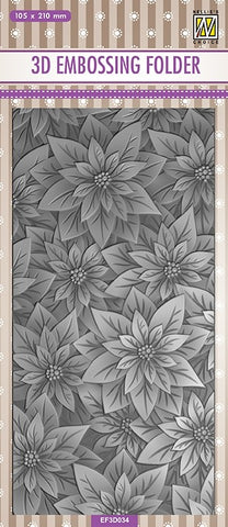 Poinsettia Nellie Snellen Embossing Folder EF3D034
