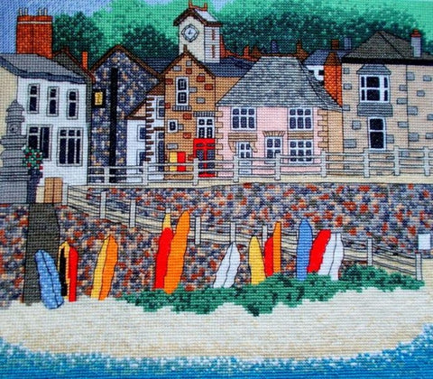 Mousehole Harbour Counted Cross Stitch Kit By Emma Louise Art Stitch Design