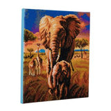 Elephant of Savannah 30 x 30cm (Medium) Framed Crystal Art Kit By Craft Buddy CAK-A68