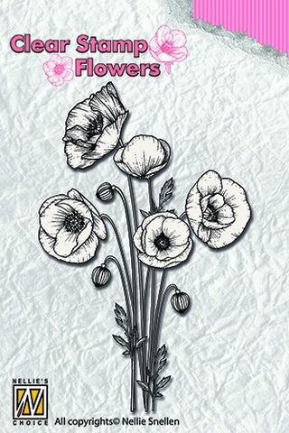 Poppies Clear Stamp Flowers Nellie Snellen FLO014