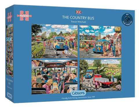 The Country Bus 4x 500 Piece Jigsaws Puzzle By Gibsons G5037