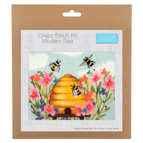 Modern Bee Cross Stitch Kit By Trimits GCS98