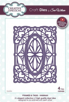 Hannah Frame and Tags Collection Craft Dies by Sue Wilson Creative Expressions CED4309