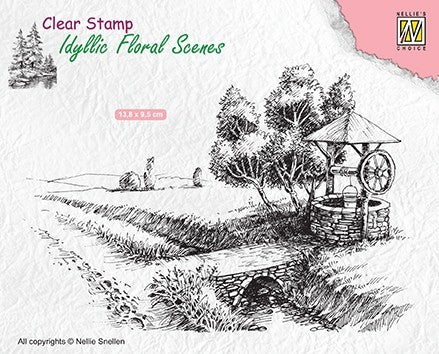 Well Clear Stamp Idyllic Floral Scenes Nellie Snellen IFS021