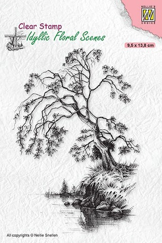 Tree on Waterside Clear Stamp Idyllic Floral Scenes Nellie Snellen IFS030