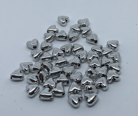 Antique Silver Tibetan Silver Heart Beads Lead & Nickel Free, 6mm TRC308