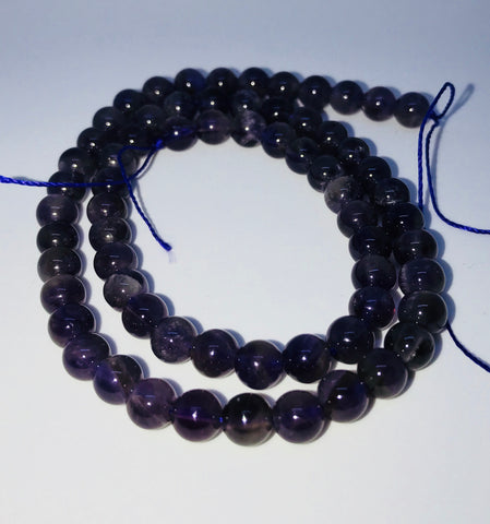Natural Round Purple Amethyst Beads 6mm Approx 65pcs TRC323