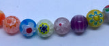 Millefiori Handmade Single Flower Round Glass Beads 8mm Approx 48pcs TRC397